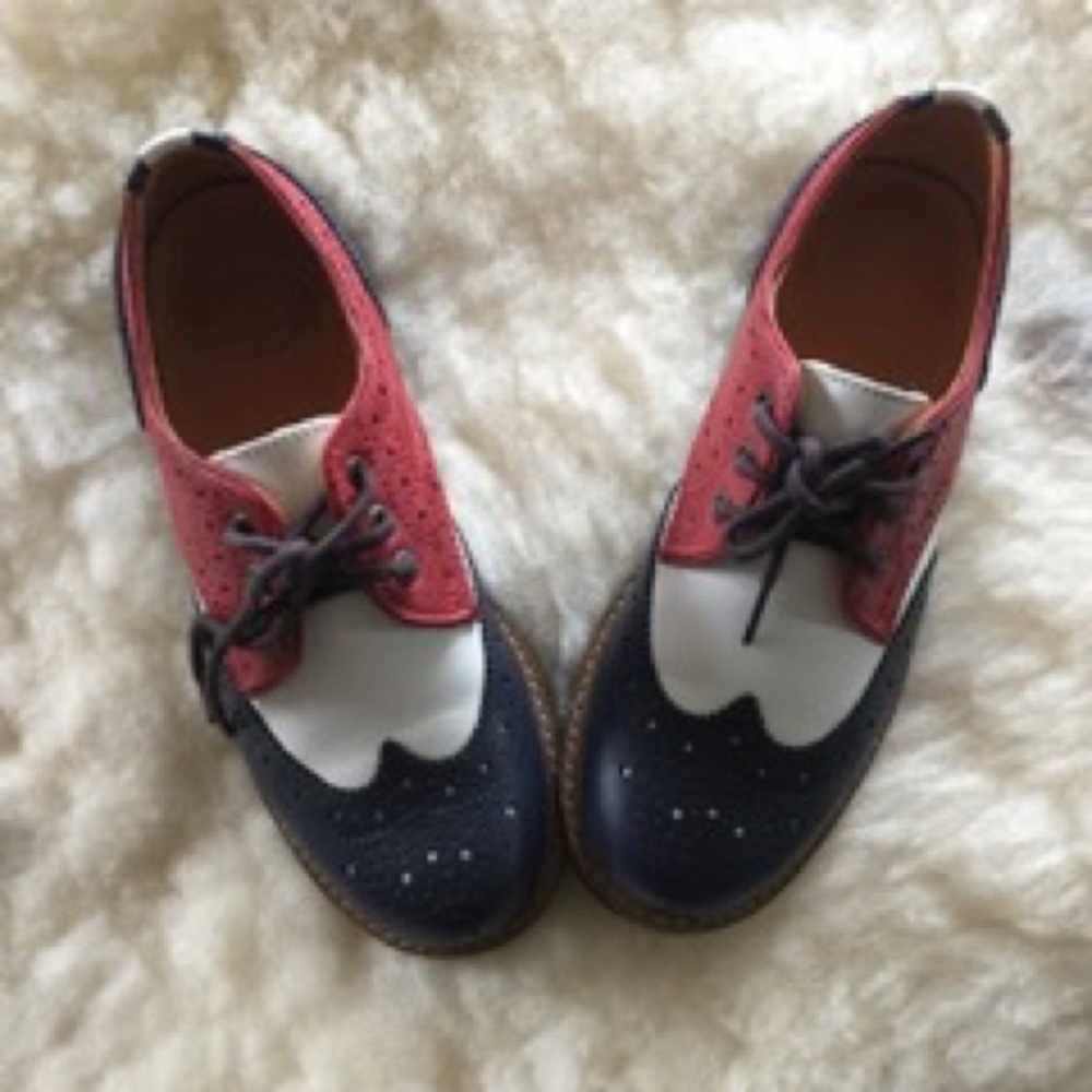 Fluevog woman's wing tip shoes. "Michael" style.